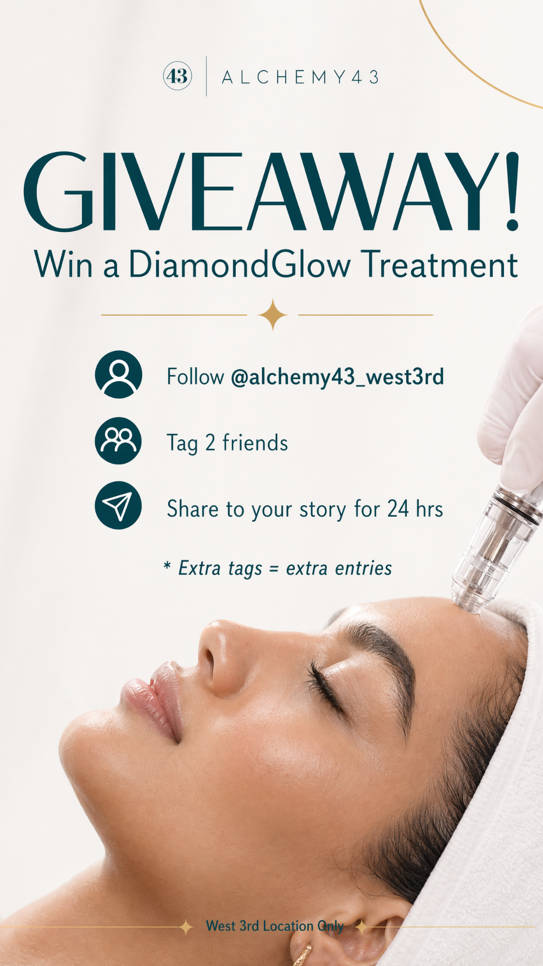 DiamondGlow giveaway. A repeatable promotional mechanic rather than a one-off graphic.