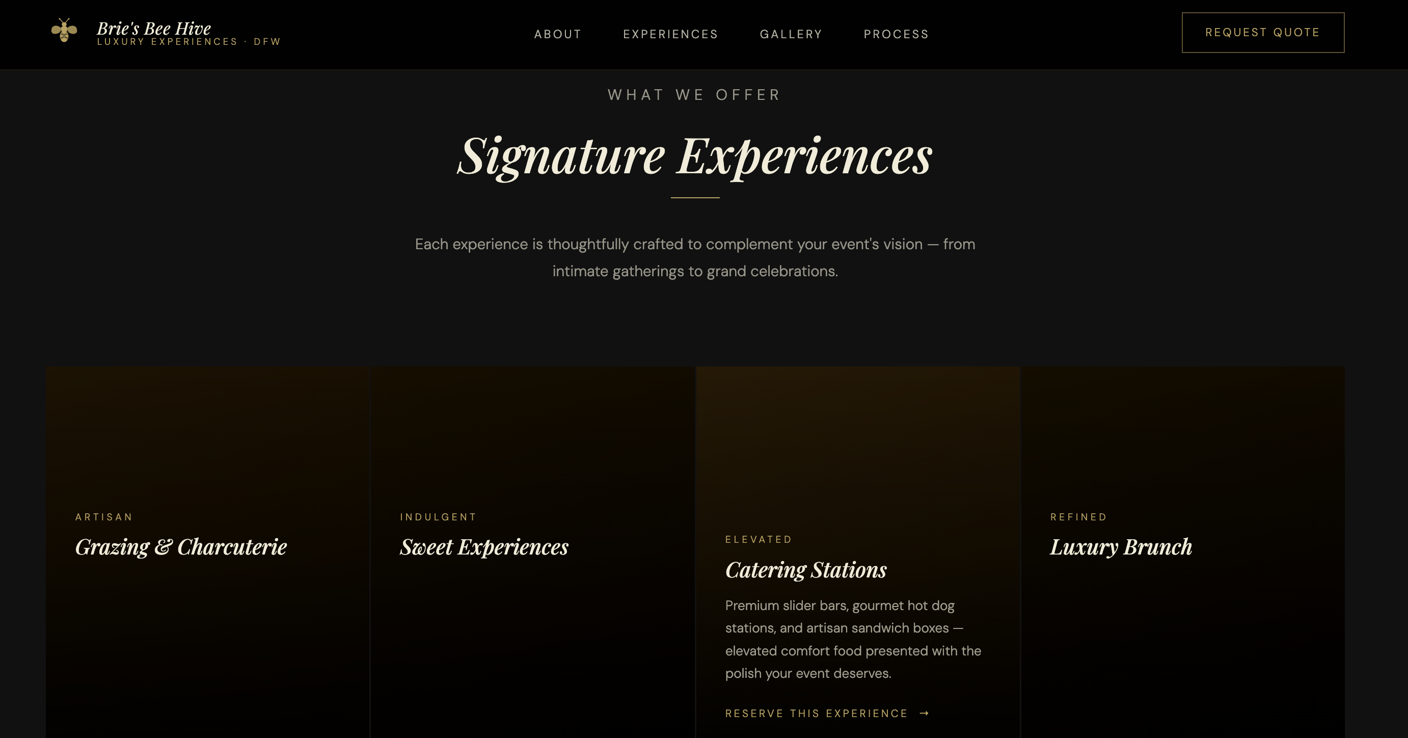 After — restructured as signature experiences, each one nameable and bookable.