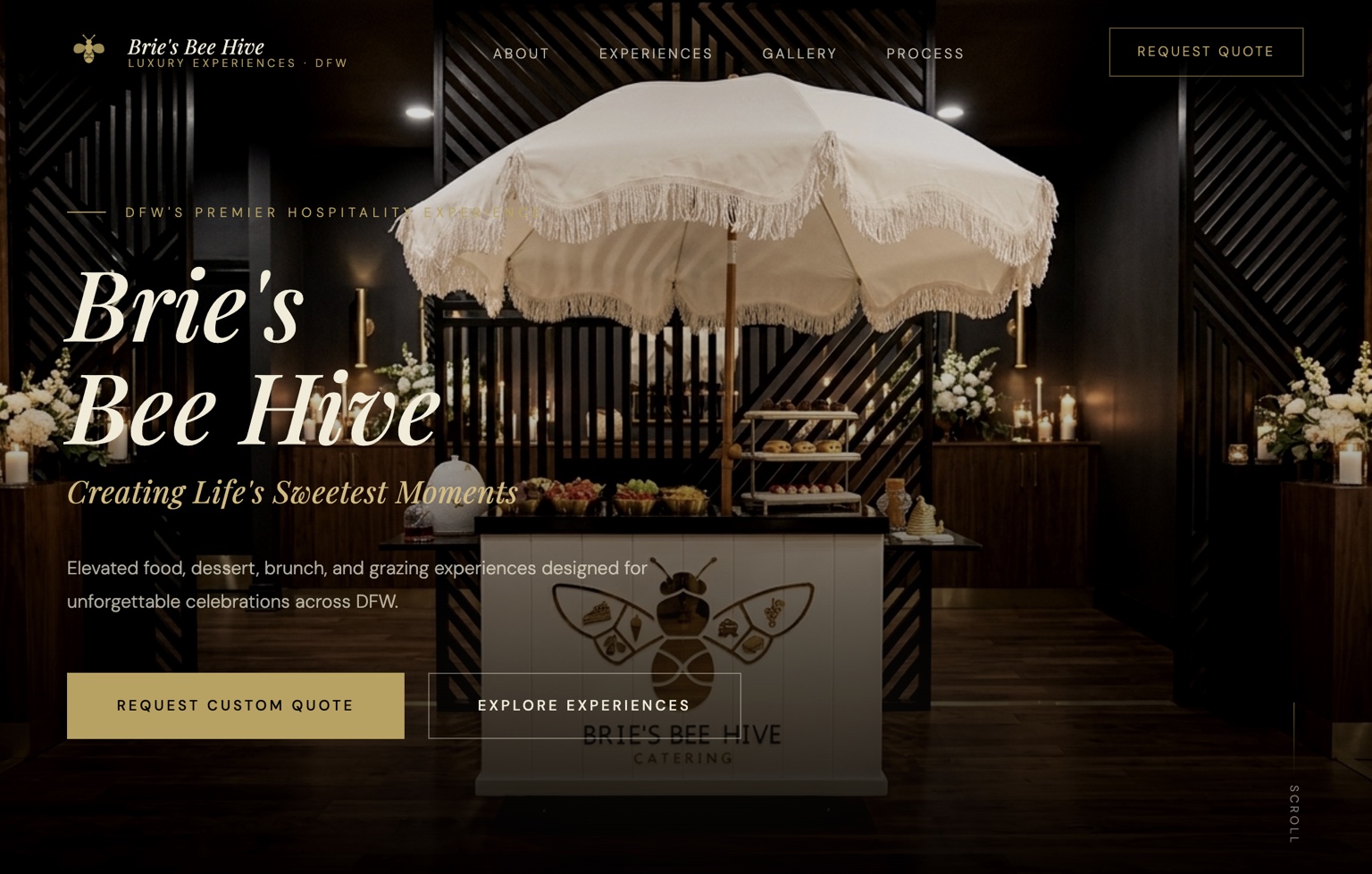 After — the rebuilt homepage leads with the experience and puts the inquiry one action away.