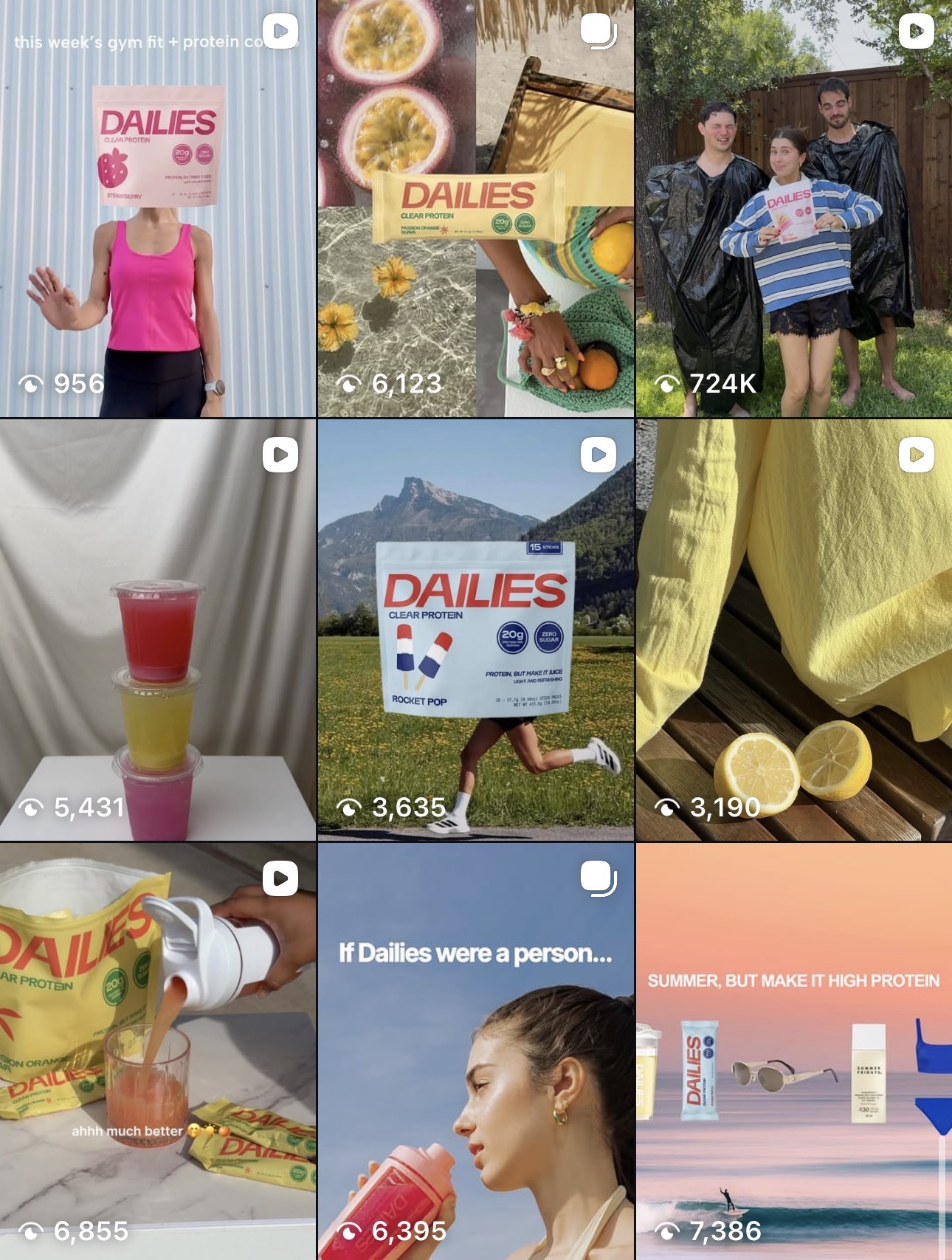 Content grid. Outdoor context is the throughline that keeps the feed identifiable while scrolling.