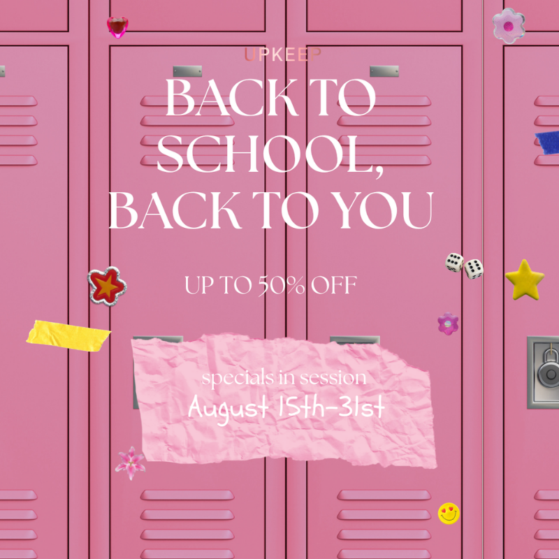 Back to School as a locker bank. A seasonal hook with no clinical language in sight.
