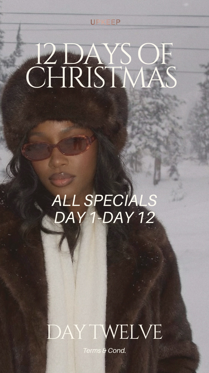 Twelve Days of Christmas, published as a full numbered menu so guests could plan bookings around the calendar.