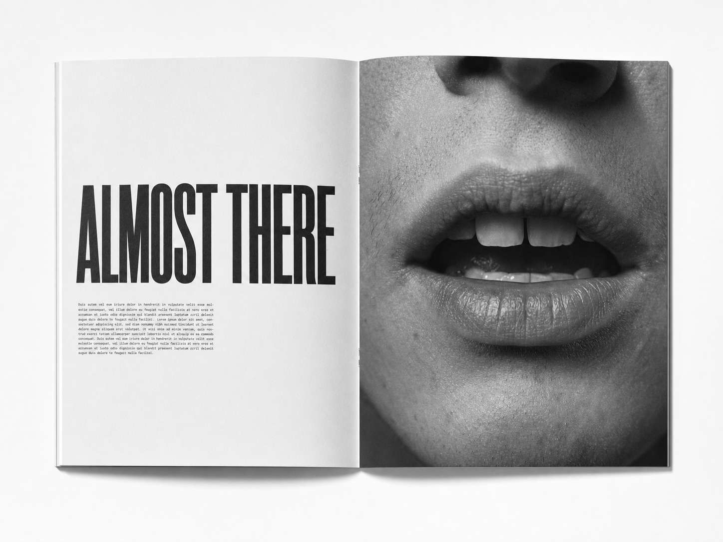 Four-page mini editorial. The headline is the product name, so the layout gets out of the way.